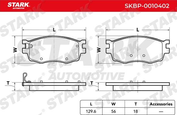 Stark SKBP-0010402 - Гальмівні колодки, дискові гальма autocars.com.ua