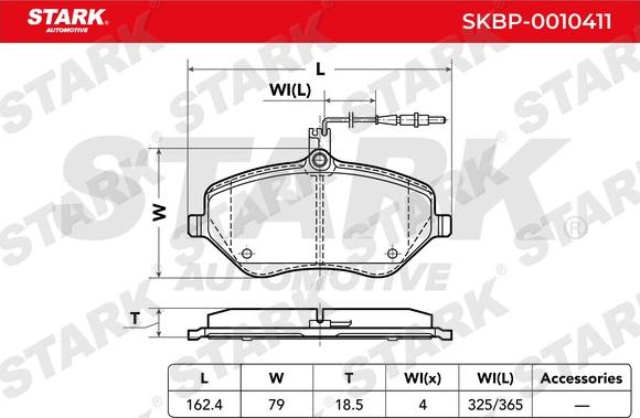 Stark SKBP-0010411 - Гальмівні колодки, дискові гальма autocars.com.ua