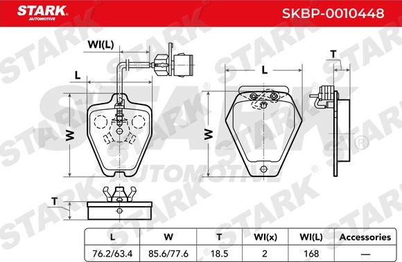 Stark SKBP-0010448 - Гальмівні колодки, дискові гальма autocars.com.ua