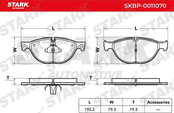 Stark SKBP-0011070 - Гальмівні колодки, дискові гальма autocars.com.ua