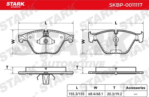 Stark SKBP-0011117 - Гальмівні колодки, дискові гальма autocars.com.ua