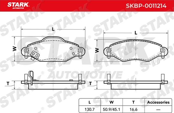 Stark SKBP-0011214 - Гальмівні колодки, дискові гальма autocars.com.ua