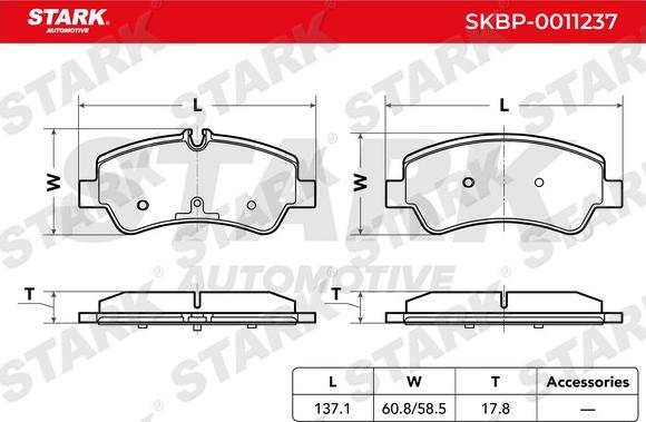 Stark SKBP-0011237 - Гальмівні колодки, дискові гальма autocars.com.ua