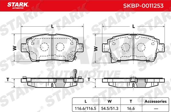Stark SKBP-0011253 - Гальмівні колодки, дискові гальма autocars.com.ua