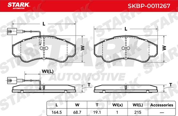 Stark SKBP-0011267 - Гальмівні колодки, дискові гальма autocars.com.ua