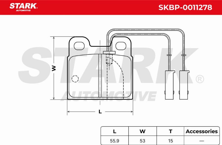 Stark SKBP-0011278 - Гальмівні колодки, дискові гальма autocars.com.ua