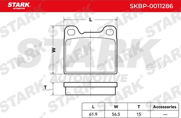 Stark SKBP-0011286 - Гальмівні колодки, дискові гальма autocars.com.ua