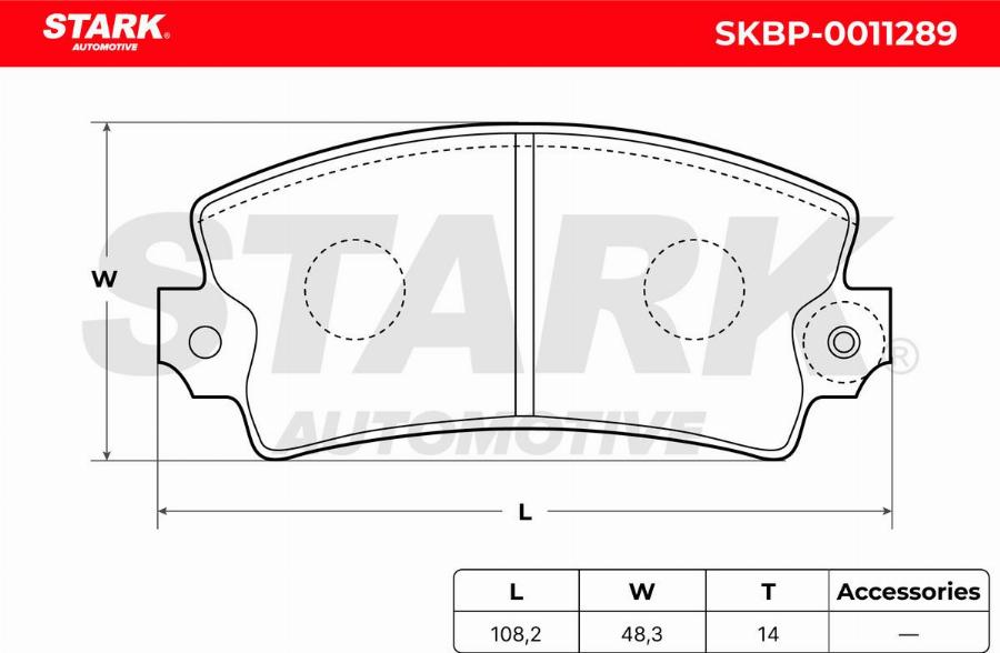 Stark SKBP-0011289 - Гальмівні колодки, дискові гальма autocars.com.ua