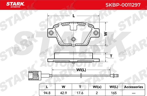 Stark SKBP-0011297 - Гальмівні колодки, дискові гальма autocars.com.ua