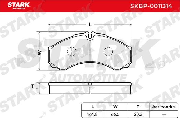 Stark SKBP-0011314 - Гальмівні колодки, дискові гальма autocars.com.ua