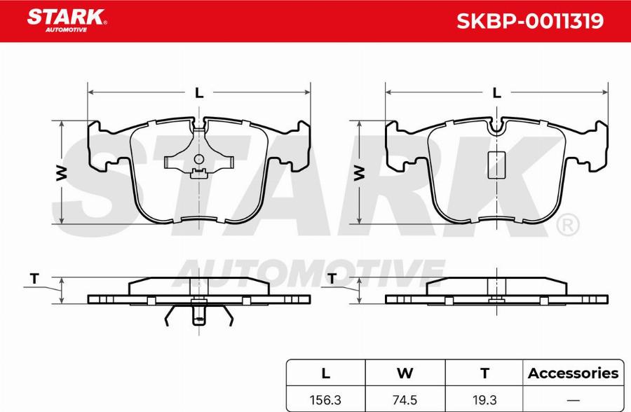 Stark SKBP-0011319 - Гальмівні колодки, дискові гальма autocars.com.ua