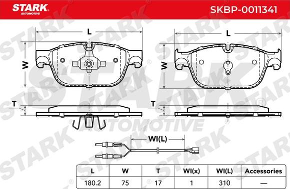 Stark SKBP-0011341 - Гальмівні колодки, дискові гальма autocars.com.ua