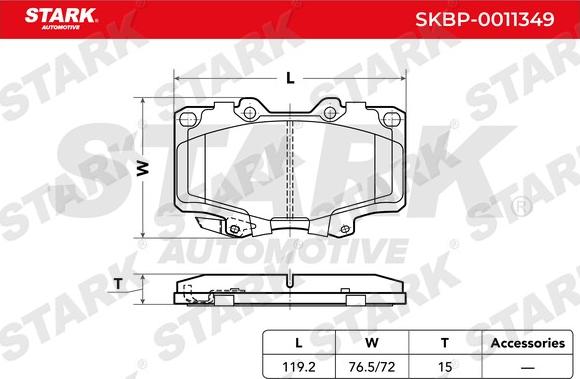 Stark SKBP-0011349 - Гальмівні колодки, дискові гальма autocars.com.ua