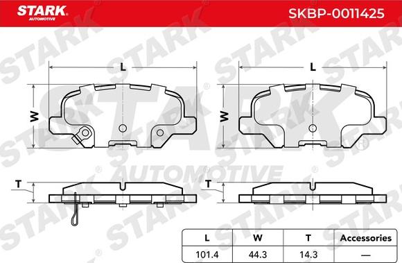 Stark SKBP-0011425 - Гальмівні колодки, дискові гальма autocars.com.ua