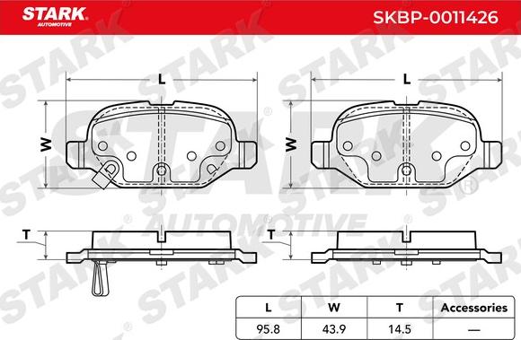 Stark SKBP-0011426 - Гальмівні колодки, дискові гальма autocars.com.ua