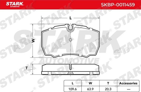 Stark SKBP-0011459 - Гальмівні колодки, дискові гальма autocars.com.ua