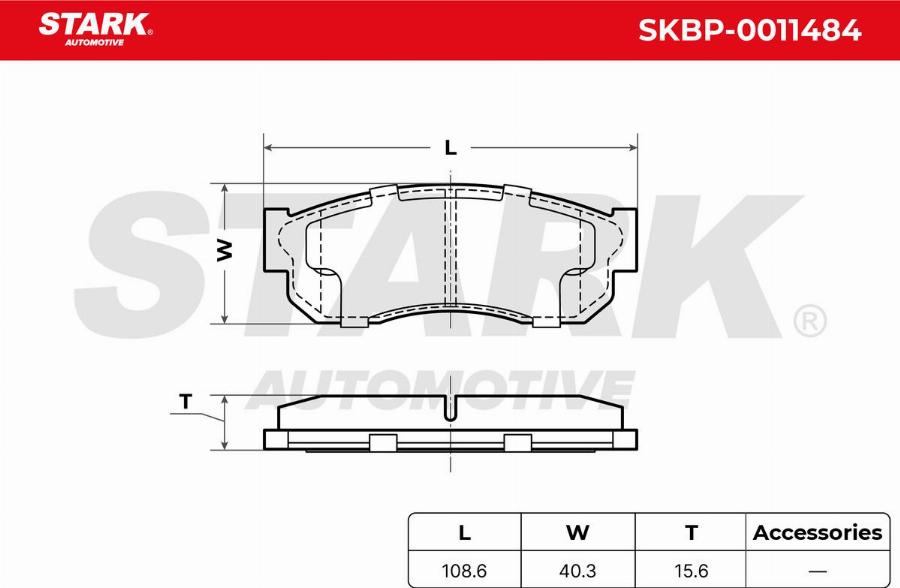 Stark SKBP-0011484 - Гальмівні колодки, дискові гальма autocars.com.ua