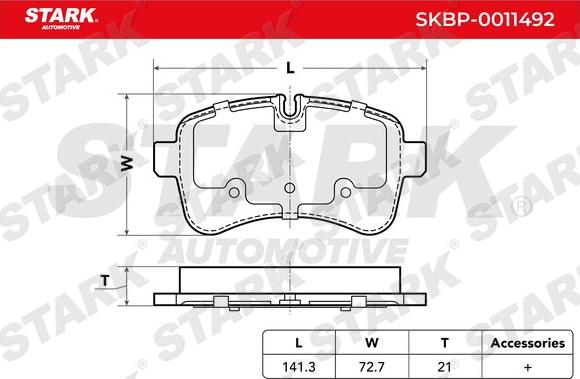 Stark SKBP-0011492 - Гальмівні колодки, дискові гальма autocars.com.ua
