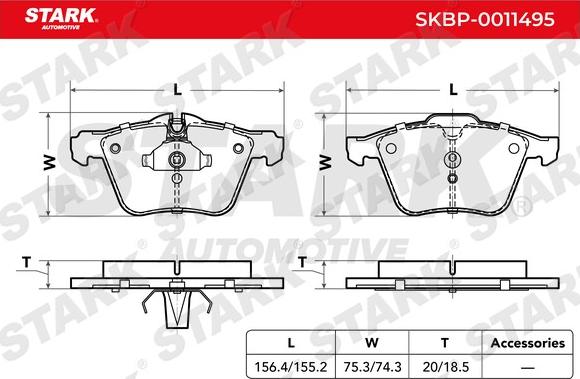 Stark SKBP-0011495 - Гальмівні колодки, дискові гальма autocars.com.ua