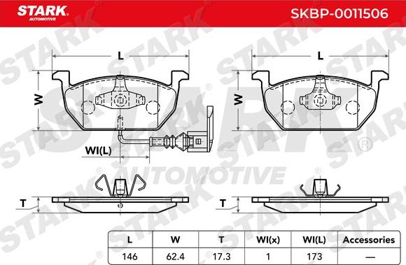 Stark SKBP-0011506 - Гальмівні колодки, дискові гальма autocars.com.ua