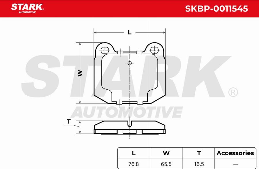 Stark SKBP-0011545 - Гальмівні колодки, дискові гальма autocars.com.ua