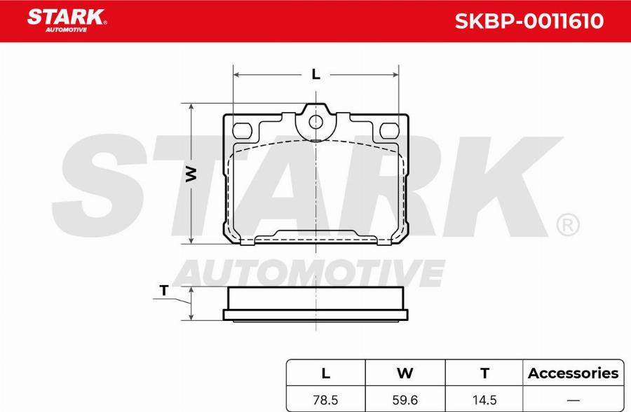 Stark SKBP-0011610 - Гальмівні колодки, дискові гальма autocars.com.ua