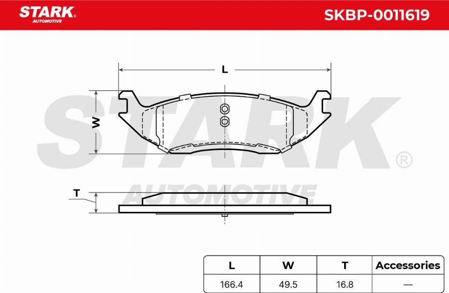 Stark SKBP-0011619 - Гальмівні колодки, дискові гальма autocars.com.ua