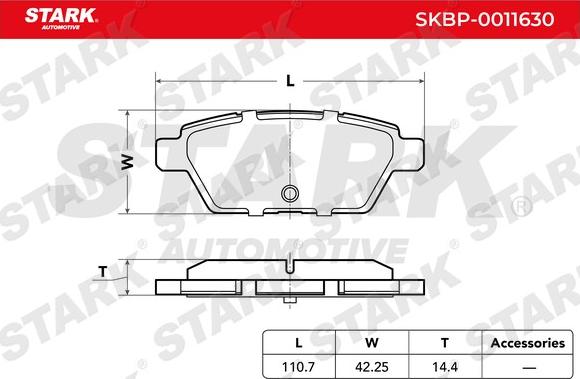 Stark SKBP-0011630 - Гальмівні колодки, дискові гальма autocars.com.ua