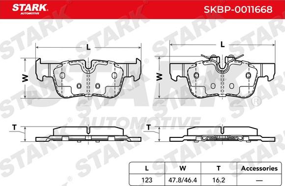 Stark SKBP-0011668 - Гальмівні колодки, дискові гальма autocars.com.ua