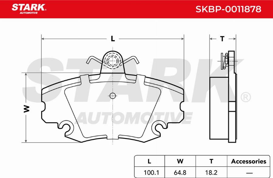 Stark SKBP-0011878 - Гальмівні колодки, дискові гальма autocars.com.ua