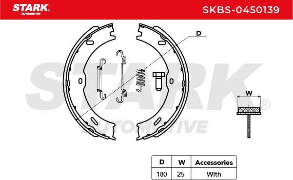 Stark SKBS-0450139 - Комплект гальм, барабанний механізм autocars.com.ua