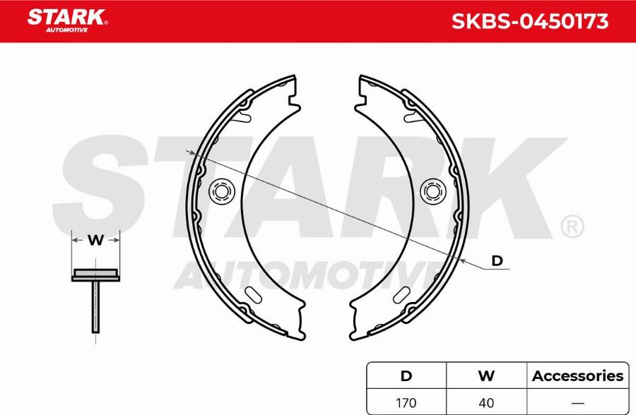 Stark SKBS-0450173 - Комплект гальм, барабанний механізм autocars.com.ua