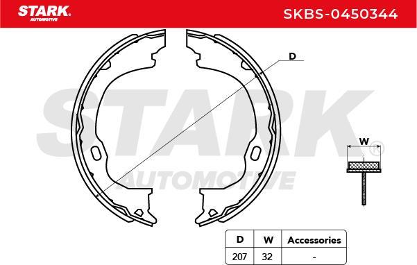 Stark SKBS-0450344 - Комплект гальм, ручник, парковка autocars.com.ua