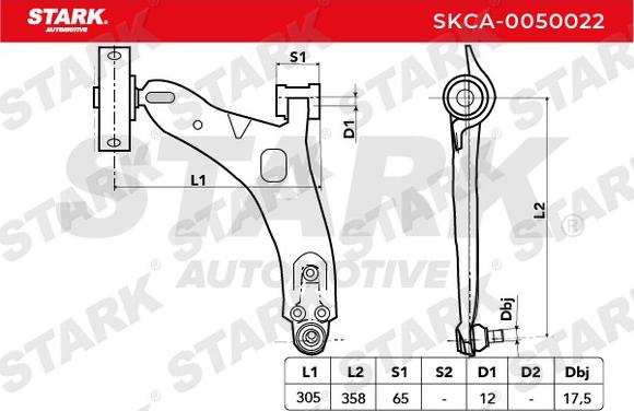 Stark SKCA-0050022 - Важіль незалежної підвіски колеса autocars.com.ua