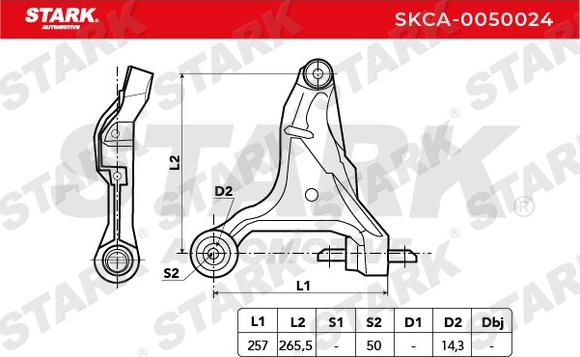 Stark SKCA-0050024 - Важіль незалежної підвіски колеса autocars.com.ua