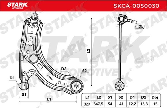 Stark SKCA-0050030 - Важіль незалежної підвіски колеса autocars.com.ua