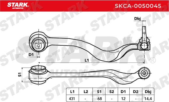 Stark SKCA-0050045 - Важіль незалежної підвіски колеса autocars.com.ua