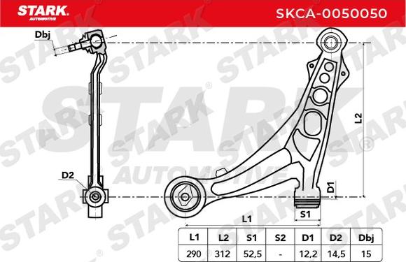 Stark SKCA-0050050 - Важіль незалежної підвіски колеса autocars.com.ua