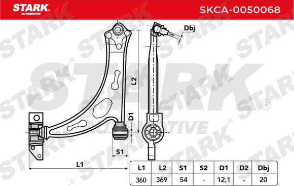 Stark SKCA-0050068 - Важіль незалежної підвіски колеса autocars.com.ua