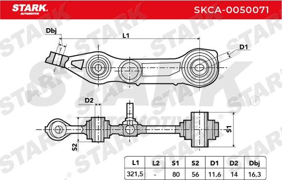 Stark SKCA-0050071 - Важіль незалежної підвіски колеса autocars.com.ua