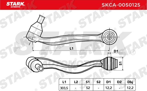 Stark SKCA-0050125 - Важіль незалежної підвіски колеса autocars.com.ua