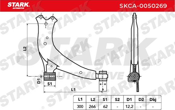 Stark SKCA-0050269 - Важіль незалежної підвіски колеса autocars.com.ua