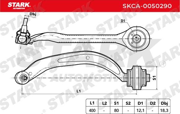 Stark SKCA-0050290 - Важіль незалежної підвіски колеса autocars.com.ua