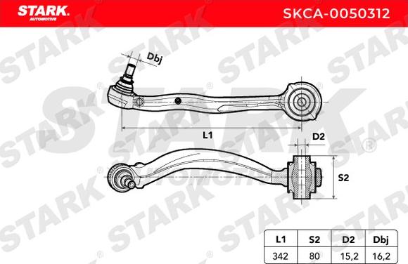 Stark SKCA-0050312 - Важіль незалежної підвіски колеса autocars.com.ua