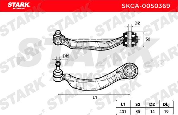 Stark SKCA-0050369 - Важіль незалежної підвіски колеса autocars.com.ua