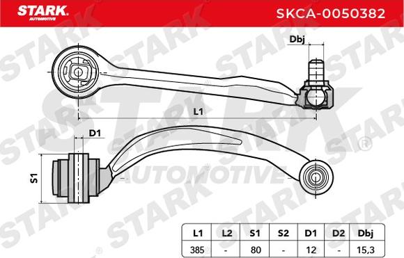 Stark SKCA-0050382 - Важіль незалежної підвіски колеса autocars.com.ua