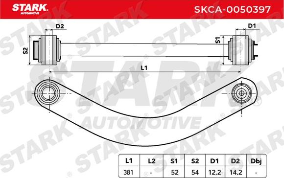 Stark SKCA-0050397 - Важіль незалежної підвіски колеса autocars.com.ua