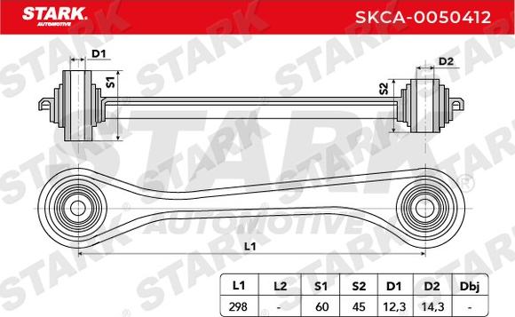 Stark SKCA-0050412 - Важіль незалежної підвіски колеса autocars.com.ua