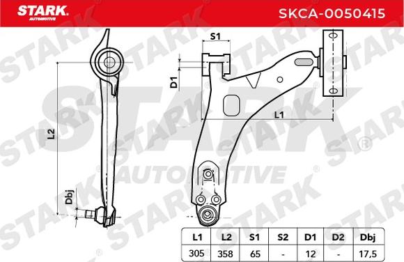 Stark SKCA-0050415 - Важіль незалежної підвіски колеса autocars.com.ua