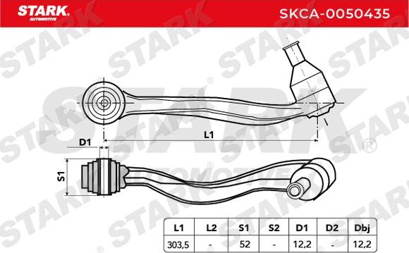 Stark SKCA-0050435 - Важіль незалежної підвіски колеса autocars.com.ua